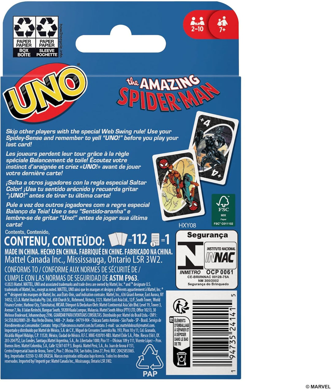 Mattel UNO The Amazing Spider-Man Card Game (HXY08)