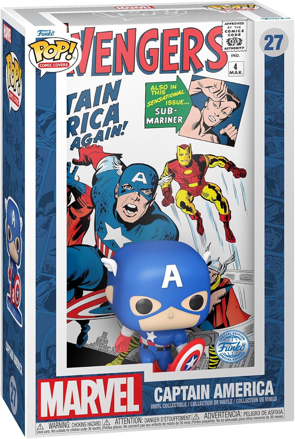 Funko Pop! Comic Cover Marvel Avengers - Captain America Vinyl Figure (72499)