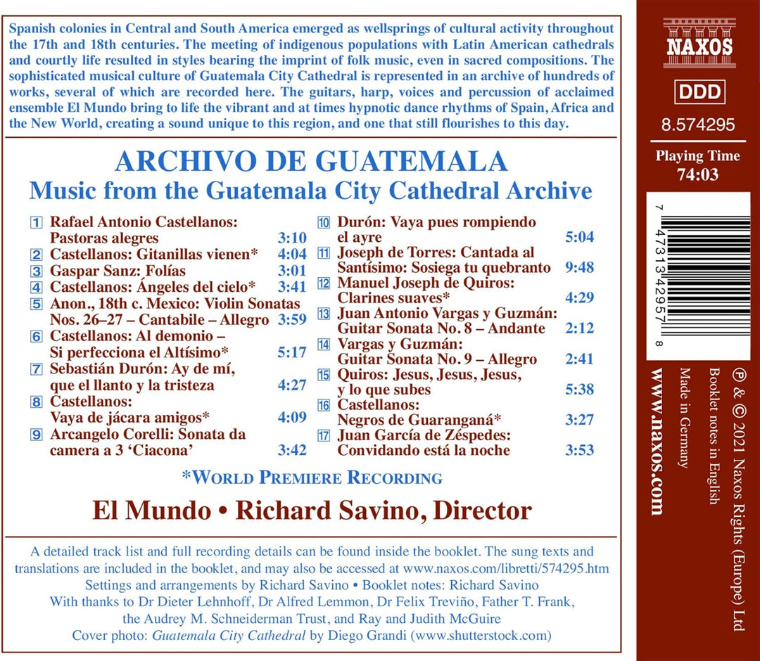 El Mundo - Explore the Vibrant Sounds of 17th-18th Century Guatemala [Audio CD]