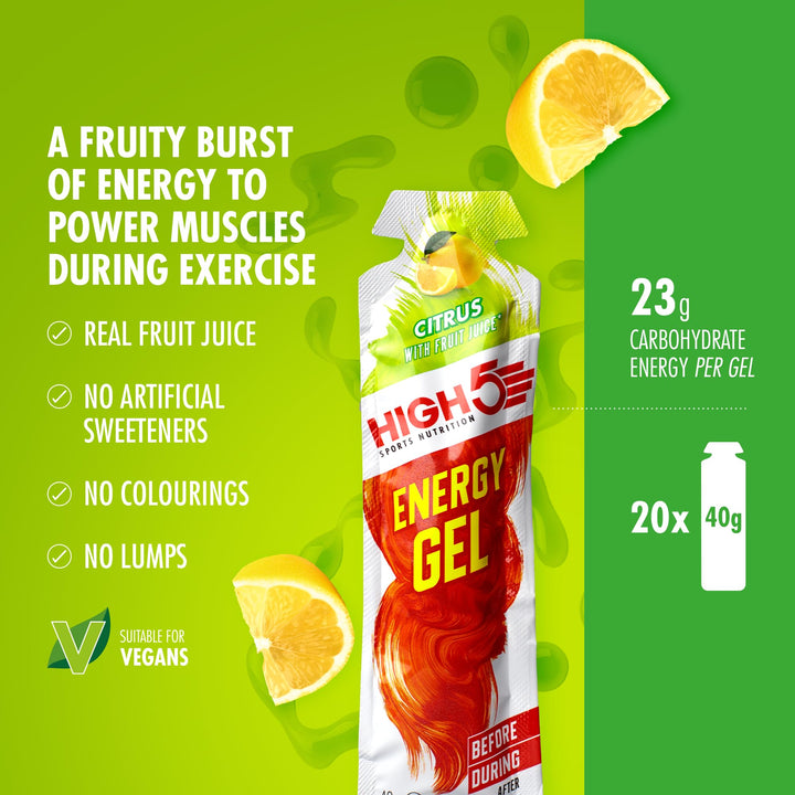 HIGH5 - Energy Gels Quick Release Sports Gels for Running, Cycling, and Endurance (Mixed, 20 x 40g)