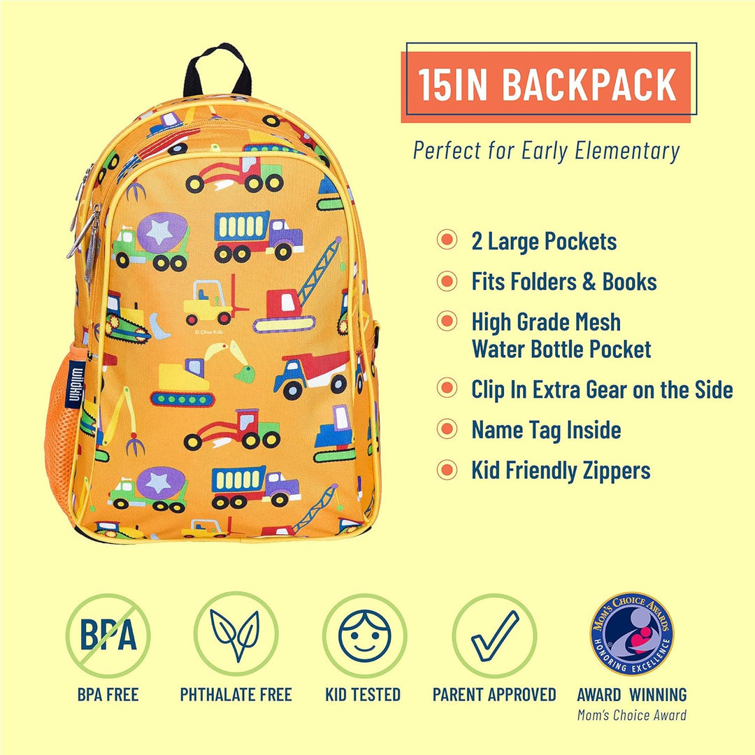 Wildkin Olive Kids Under Construction Backpack, Multi-Colour (W14110)