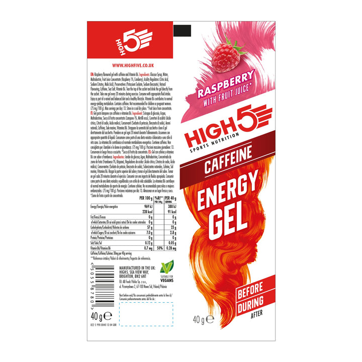 HIGH5 Caffeine Energy Gels - Quick Release Sports Gels to Power Muscles for Peak Performance - Natural Fruit Juice - On The Go Energy Boost for Running, Cycling and Endurance