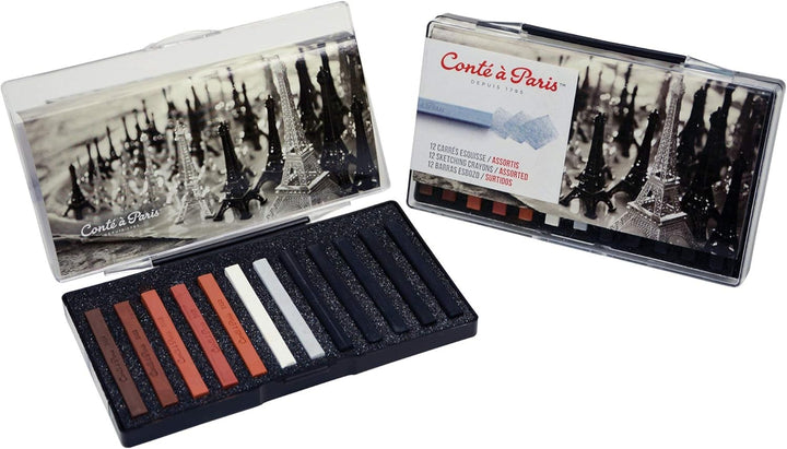 Conte a Paris Sketching Carre Crayons - Assorted Colours (Pack of 12)