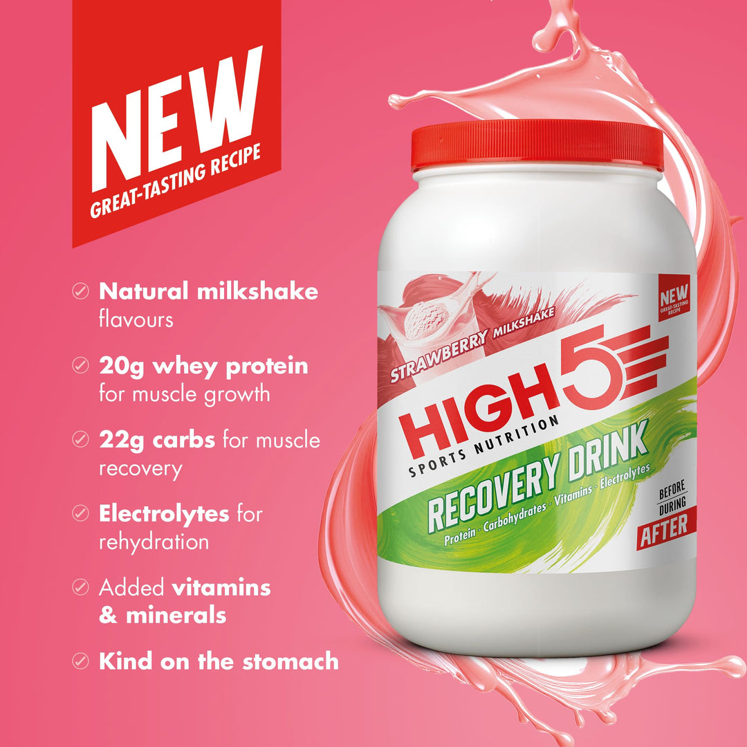 HIGH5 Recovery Drink High in Whey Protein Isolate Promotes Recovery (Berry, 9 x 60g)