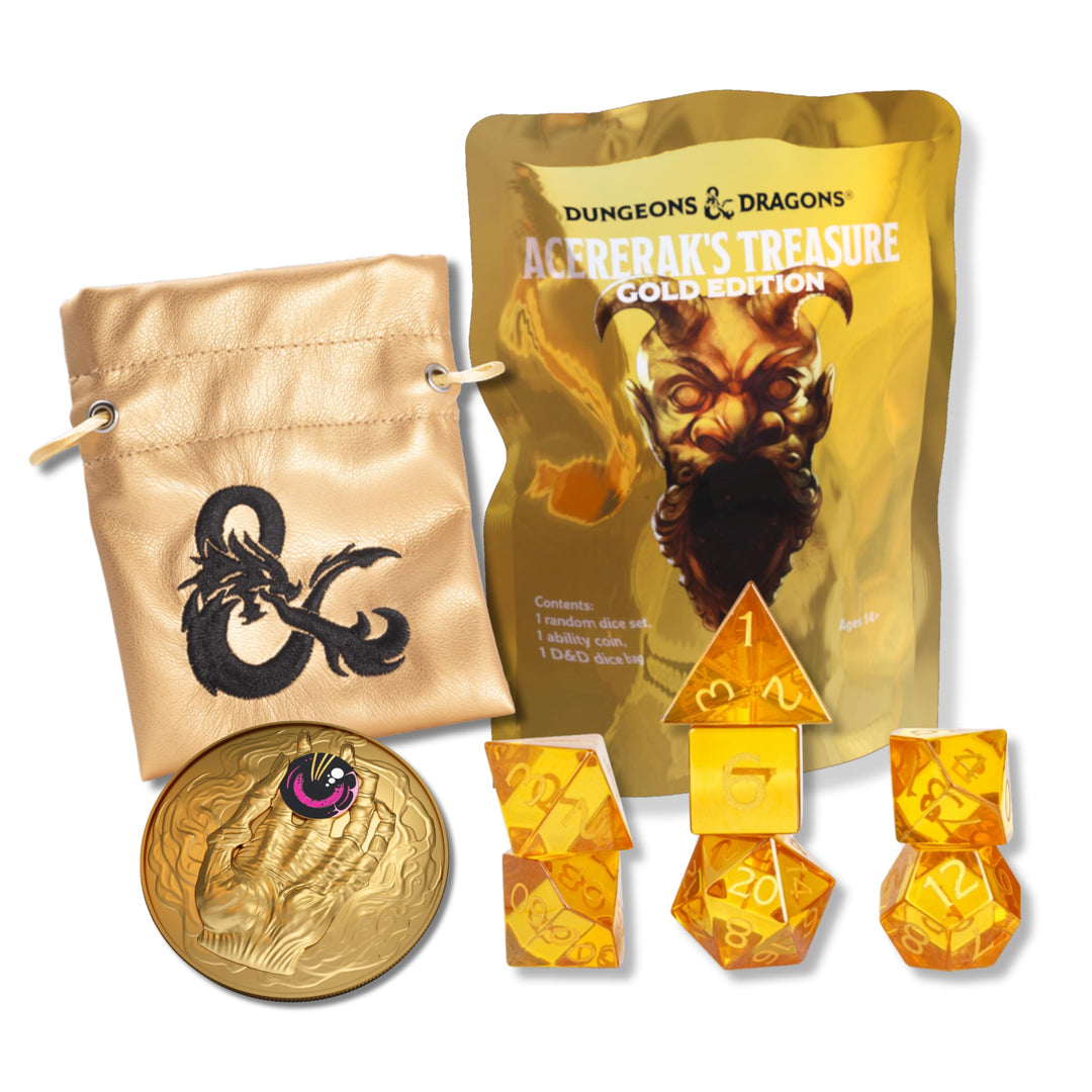 Sirius Dice Acererak's Treasure Packs: Gold Edition Polyhedral Dice Set (SDZ2001-09)