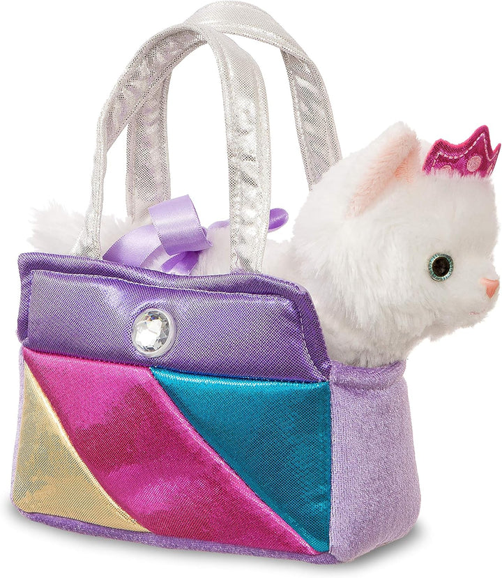 AURORA Fancy Pal Cat in Rainbow Handbag Soft Toy (61172)