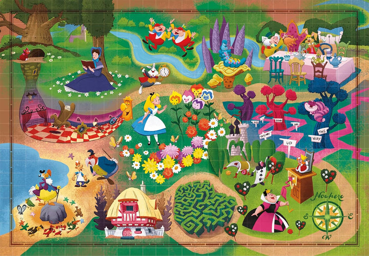 Clementoni 39785 Disney Alice in Wonderland-1000 Pieces-Adult Jigsaw Puzzles, Ma