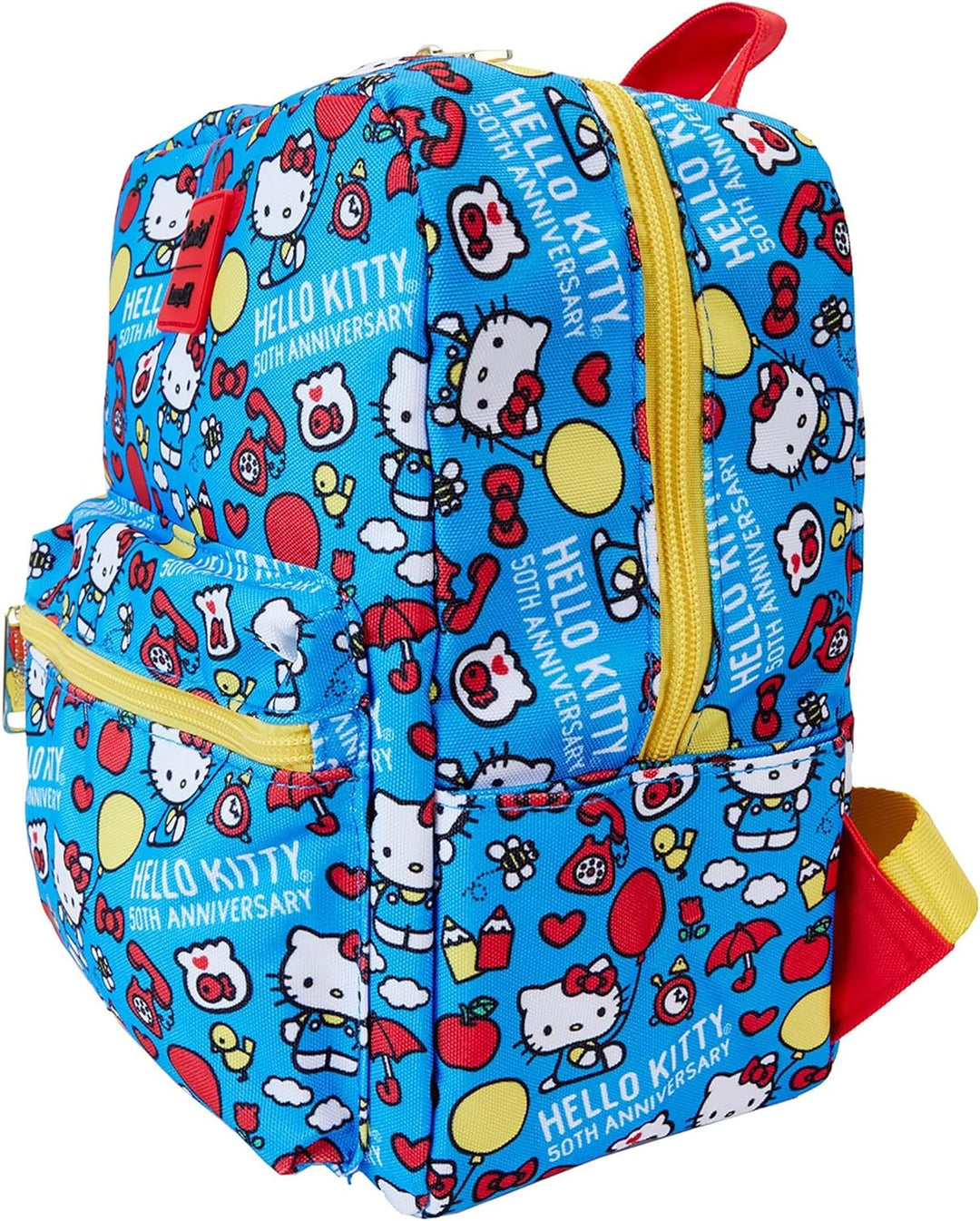 Loungefly Hello Kitty 50th Anniversary Classic AOP Nylon Square Kids Mini Backpa