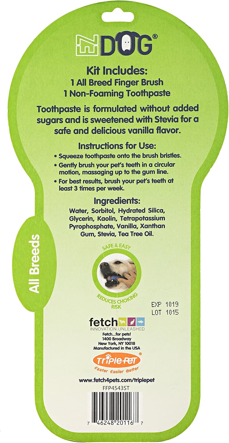 EZDOG Finger Brush Kit with Vanilla Mint Toothpaste for Dogs - TriplePet