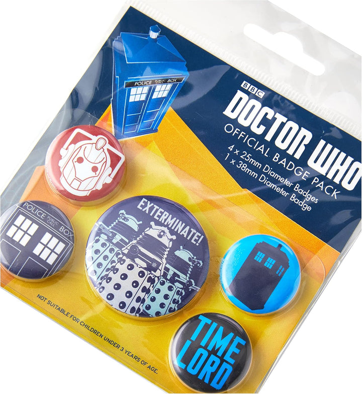 Pyramid International Doctor Who Exterminate Badge Set, Multi-Colour (10 x 12.5 cm)