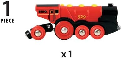 BRIO World Mighty Red Action Lokomotive, batteriebetriebener Zug für Kinder ab 3 Jahren – kompatibel mit allen BRIO Eisenbahnsets und Zubehör