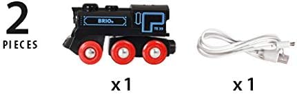 BRIO World Wiederaufladbarer Lokomotivzug mit Mini-USB-Kabel für Kinder ab 3 Jahren – kompatibel mit allen BRIO-Eisenbahnsets und Zubehör