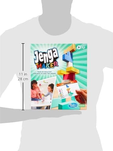 Hasbro Gaming Jenga Maker, Holzklötze, Stapelturmspiel, Spiel für Kinder im Alter