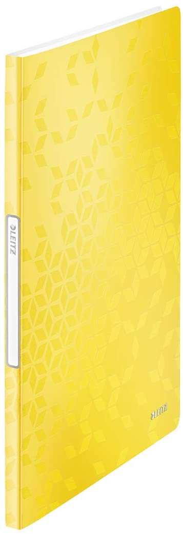 Leitz A4 Display Book, 20 Pockets, 40 Sheet Capacity, Transparent Pockets, Yello