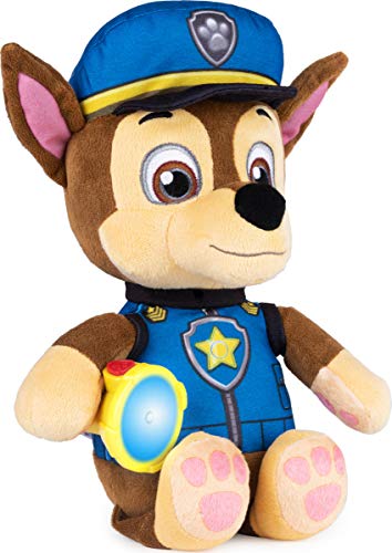 PAW Patrol Snuggle Up Chase Plüschtier mit Taschenlampe und Geräuschen, für Kinder ab 3 Jahren