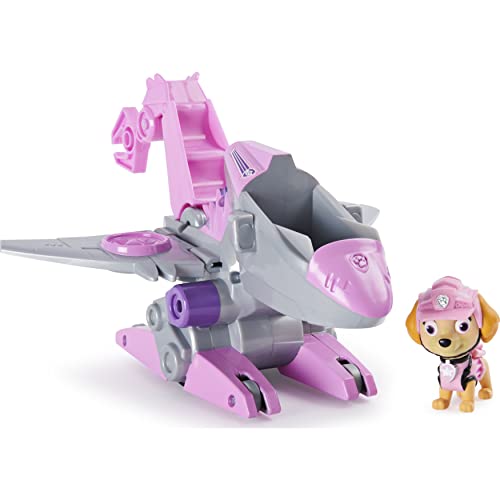 PAW Patrol, Dino Rescue Skye's Deluxe Rev Up Vehicle mit geheimnisvoller Dinosaurierfigur