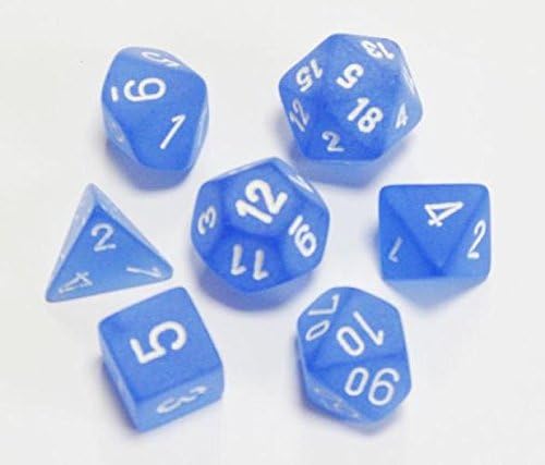 Chessex Says: CHX27406 Würfelset, mattiert: Blau/Weiß (7)