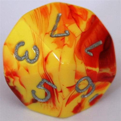 Chessex Chx26450 Dice-Gemini Red-Yellow/Silver Set, One Size