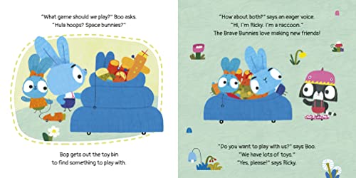 Brave Bunnies Make A Friend [Board book]