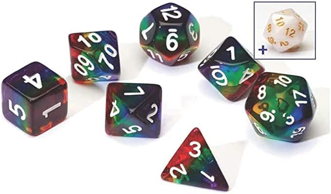 Sirius Dice - Rainbow Translucent Poly Set - 7 Die