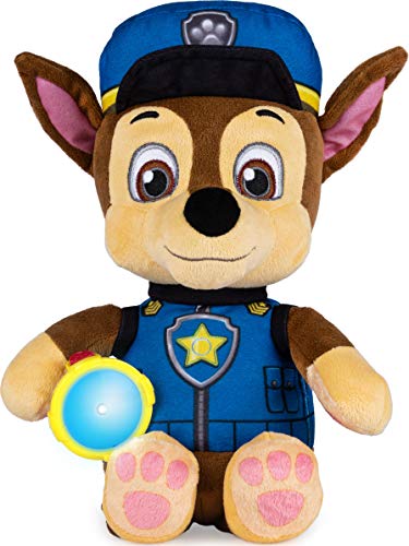 PAW Patrol Snuggle Up Chase Plüschtier mit Taschenlampe und Geräuschen, für Kinder ab 3 Jahren