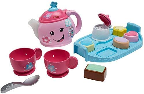 Fisher-Price DYM76 Laugh and Learn Sweet Manners Tee-Spielset, Rollenspiel-Teeset für Kleinkinder, Spielzeug für Kinder mit pädagogischem Formsortierer, geeignet ab 18 Monaten