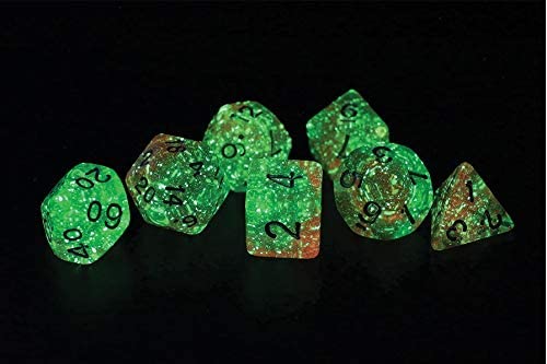 Lotus Glowworms 7-Set Glow in The Dark Dice