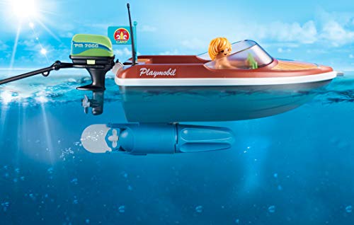 Playmobil 70091 Family Fun Campsite Floating Speedboat with Tube Rider Yachew