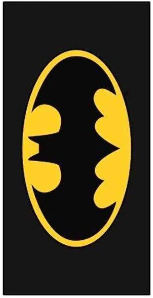 Batman-Handtuch für Jungen, Mikrofaser, großes Logo – Schwarz – 70 x 140 cm