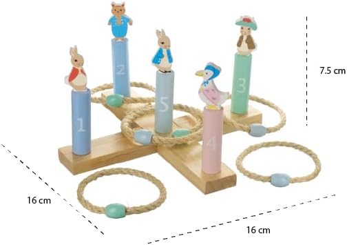 Peter Rabbit Toys – Hoopla-Spiel aus Holz für drinnen und draußen, Familiengarten, 3, 4, 5 Jahre alt