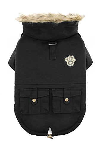 Canada Pooch Army Parka, Size 20 W, Black, dog coat