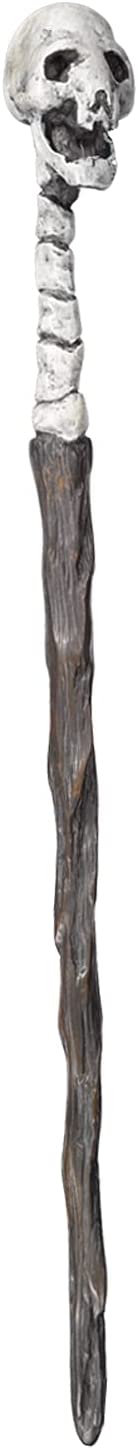 The Noble Collection Varita de personaje de calavera de mortífago Varita mágica del mundo de 14 pulgadas (35 cm) con etiqueta de nombre