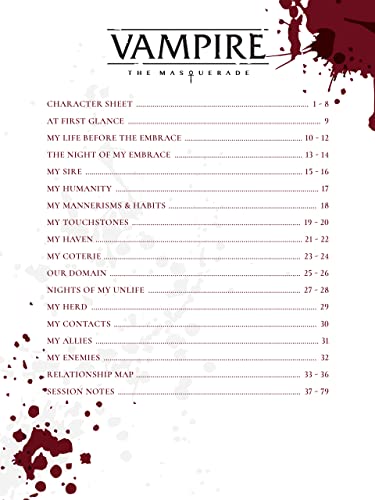 VAMPIRE MASQUERADE RPG CHARACTER JOURNAL HC