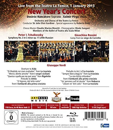 Neujahrskonzert 2013 mit Musik von Piotr Iljitsch Tschaikowski, Giuseppe Verdi, Gioachino Rossini [2014] [Blu-ray]