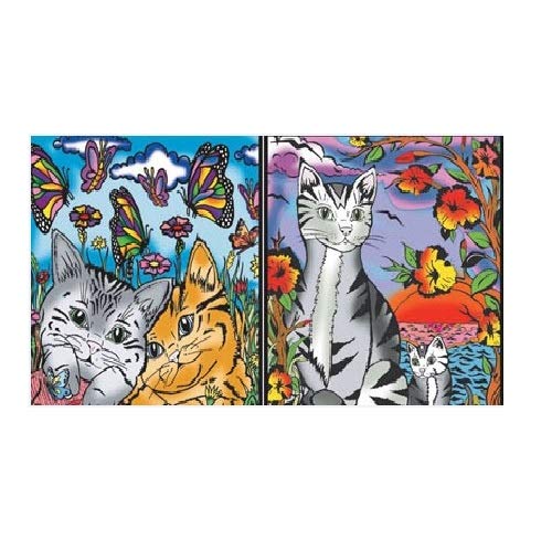 Colorvelvet 32 ​​x 26,5 x 4 cm A4-Ringbuch „Katzen“ (mehrfarbig)