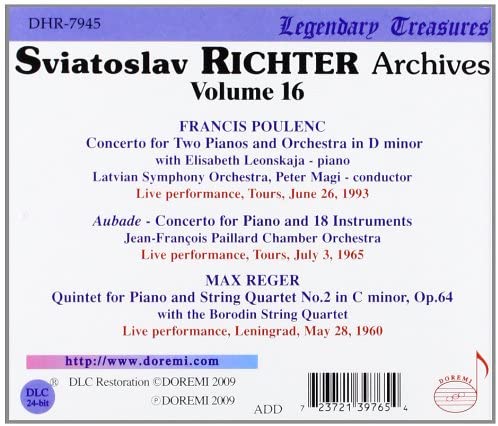 Sviatoslav Richter Archives Vol.16 [Audio CD]