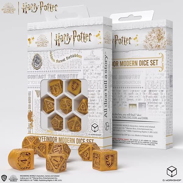 Harry Potter: Gryffindor Modern Dice Set - Gold