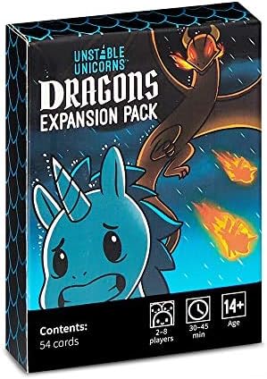 TeeTurtle | Unstable Unicorns Dragons Expansion Pack | Card Game | Ages 14+ |