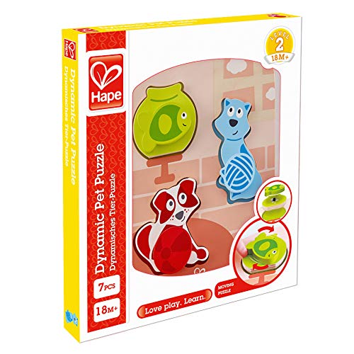 Hape HAP-E1610 Dynamisches Haustier-Puzzle, mehrfarbig