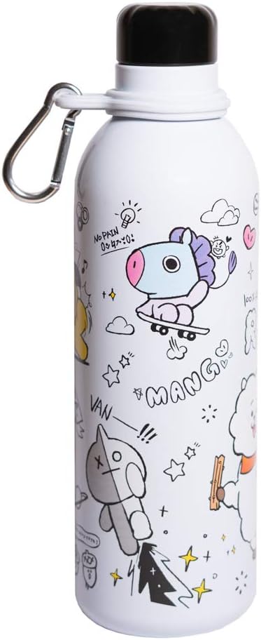 Grupo Erik BT21 Official Merchandise Water Bottle-Sports Bottle-500ml / Stainless Steel, Vacuum Insulated Water Bottle