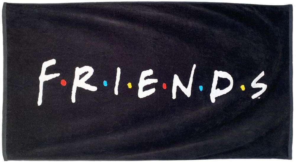 FRIENDS Logo-Handtuch, 75 cm x 150 cm, 100 % offizielles Produkt, Schwarz, 75 x 150 cm