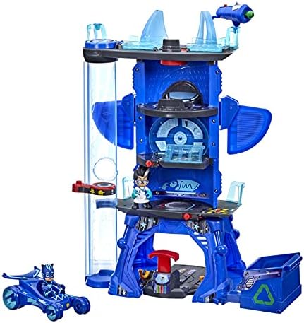 PJ MASKS F2101 Deluxe Battle HQ Vorschulspielzeug, Hauptquartier-Spielset mit 2 Actionfiguren und Fahrzeug für Kinder ab 3 Jahren