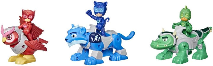 PJ MASKS Animal Power Hero Animal Trio Vorschulspielzeug, Actionfigur und Fahrzeug