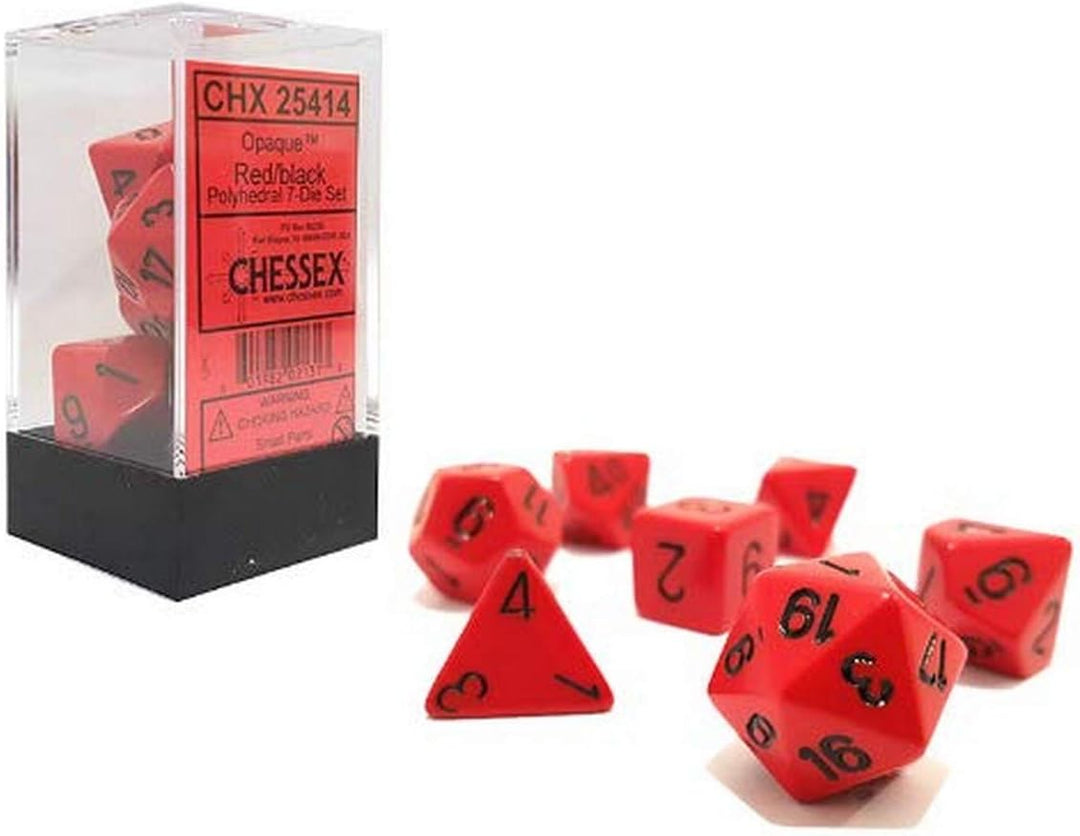 Chessex CHX25414 Dice-Opaque Red/Black Set