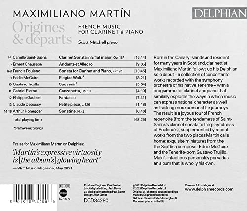 Maximiliano Martin - Origines &amp; Abfahrten: Französische Musik für Klarinette und Klavier [Audio-CD]