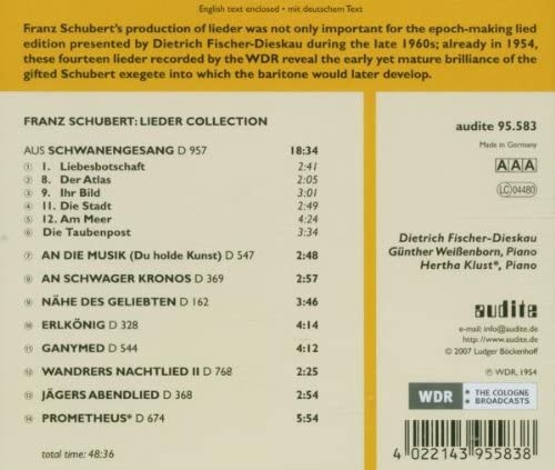 Schubert - Liedersammlung - Schwanangesang und andere (Dietrich Fischer-Dieskau) [Audio CD]