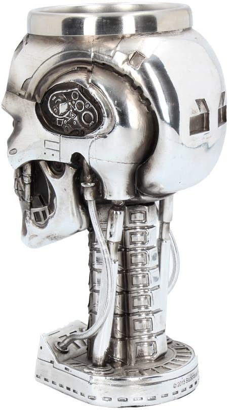 Nemesis Now Terminator-Kopf-Kelch, 17 cm, Silber, Kunstharz mit Edelstahleinsatz, 1 Stück (1 Stück)