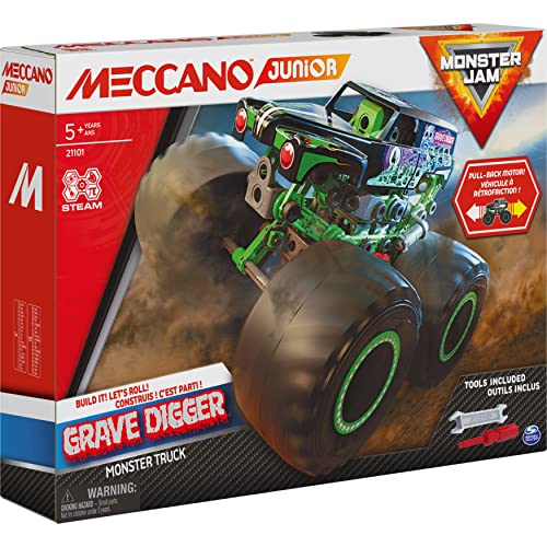 Meccano Junior, offizieller Monster Jam Grave Digger Monster Truck STEM-Modellbau