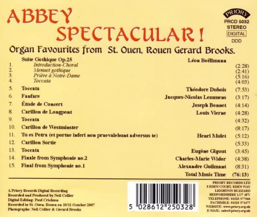 Gerard Brooks (Orgel) – Abbey Spectacular! Orgelfavoriten aus St. Ouen, Rouen [Audio-CD]