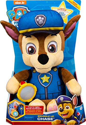 PAW Patrol Snuggle Up Chase Plüschtier mit Taschenlampe und Geräuschen, für Kinder ab 3 Jahren